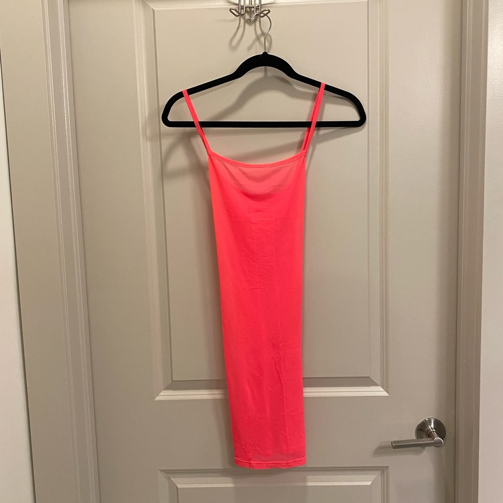 NWOT sheer pink mesh dress
